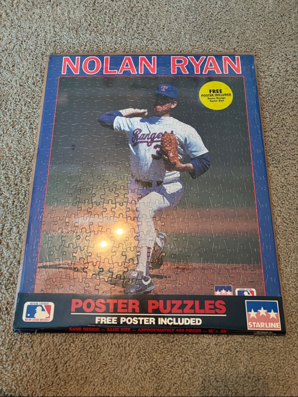 MLB Nolan Ryan Puzzle - Blue/White/Red Team Image